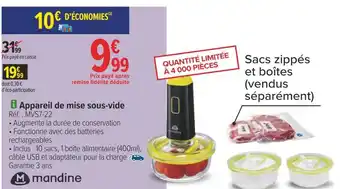 Carrefour Mandine appareil de mise sous-vide offre