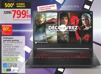 Carrefour Acer ordinateur portable gaming offre