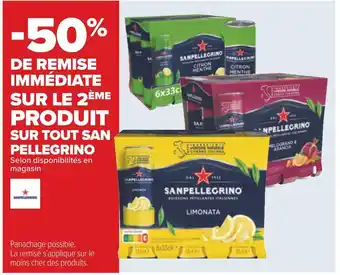 Carrefour San pellegrino -50% de remise immédiate sur le 2ème produit sur tout san pellegrino offre