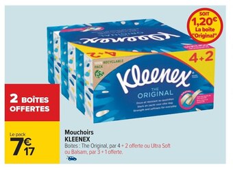 Carrefour Kleenex mouchoirs offre