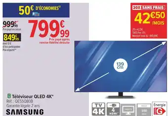 Carrefour Samsung téléviseur qled 4k offre