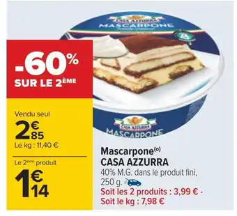 Carrefour Casa azzurra mascarpone offre