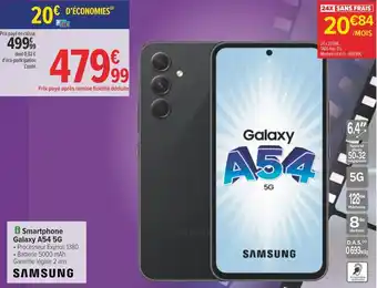 Carrefour Samsung smartphone galaxy a54 5g offre
