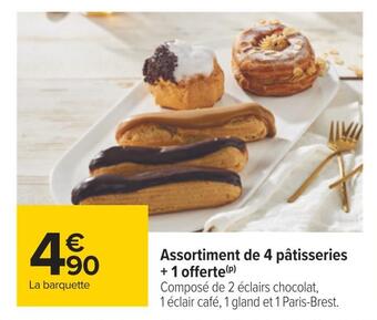 Carrefour Assortiment de 4 pâtisseries + 1 offerte offre