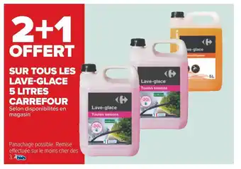 Carrefour Carrefour 2+1 offert sur tous les lave-glace 5 litres carrefour offre