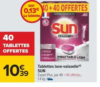 Carrefour Sun tablettes lave-vaisselle offre