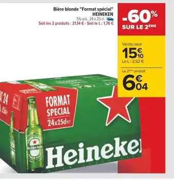 Carrefour Heineken bière blonde format spécial offre