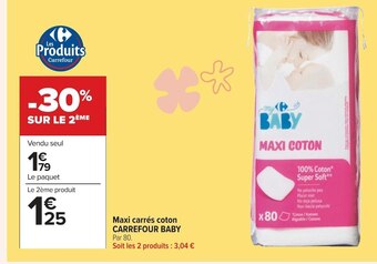 Carrefour Carrefour baby maxi carrés coton offre