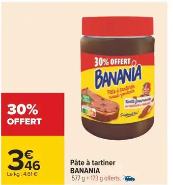 Carrefour Banania pâte à tartiner offre