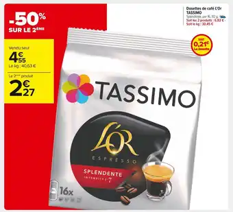 Carrefour Market Tassimo dosettes de café l’or offre