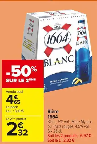 Carrefour Market 1664 bière offre