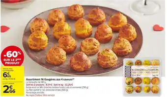 Carrefour Market Assortiment 16 gougères aux 4 saveurs offre
