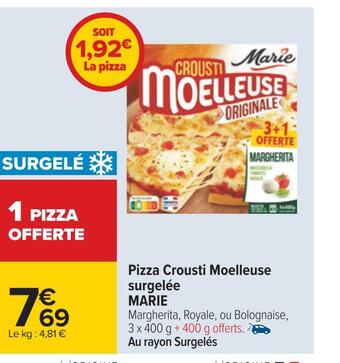 Carrefour Marie pizza crousti moelleuse surgelée offre