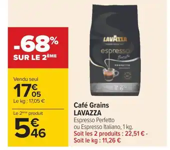 Carrefour Lavazza café grains offre