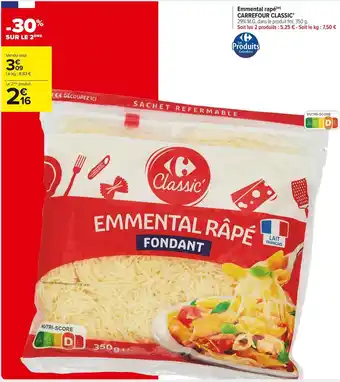 Carrefour Market Carrefour classic’ emmental rapé offre