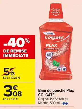 Carrefour Market Colgate bain de bouche plax offre