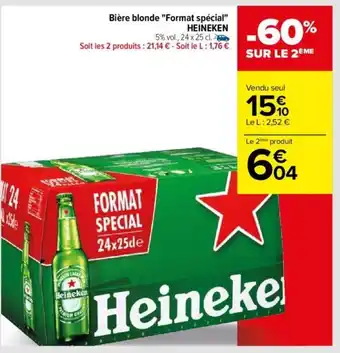 Carrefour Bière blonde "Format spécial" HEINEKEN offre