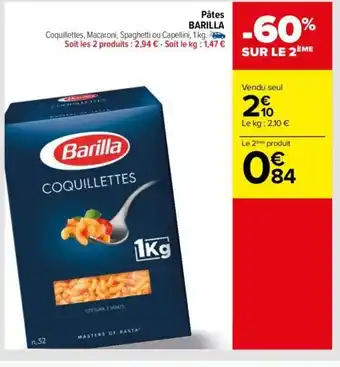 Carrefour Pâtes BARILLA offre