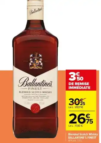 Carrefour Blended Scotch Whisky BALLANTINE'S FINEST 40% vol., 1,5 L. offre