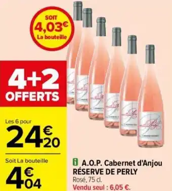 Carrefour BA.O.P. Cabernet d'Anjou RÉSERVE DE PERLY offre