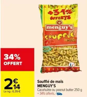 Carrefour Soufflé de maïs MENGUY'S offre