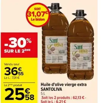 Carrefour Huile d'olive vierge extra SANTOLIVA offre