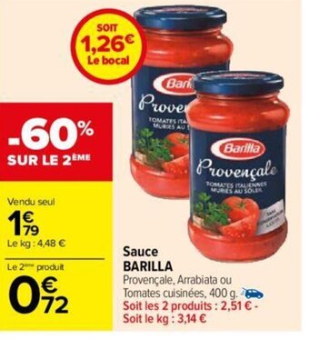 Carrefour Sauce BARILLA offre
