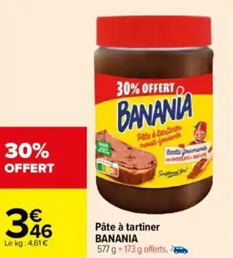 Carrefour Pâte à tartiner BANANIA offre