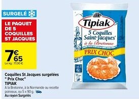 Carrefour Coquilles St Jacques surgelées "Prix Choc" TIPIAK offre