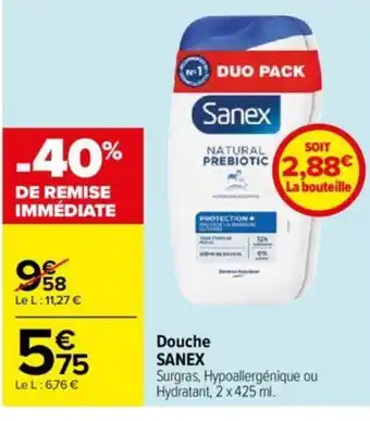 Carrefour Douche SANEX offre