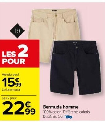 Carrefour Bermuda Homme offre