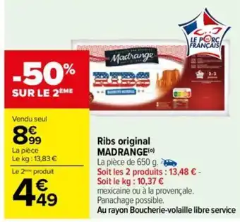 Carrefour Ribs original MADRANGE(⁰) offre