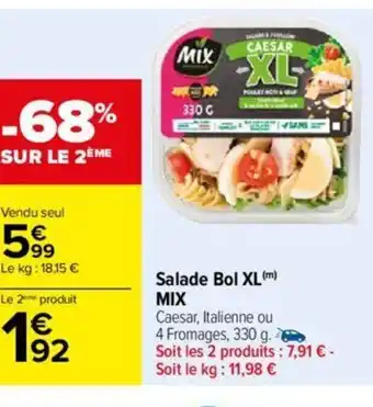 Carrefour Salade Bol XL (m) MIX offre