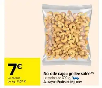 Carrefour Noix de cajou grillée salée(m) offre