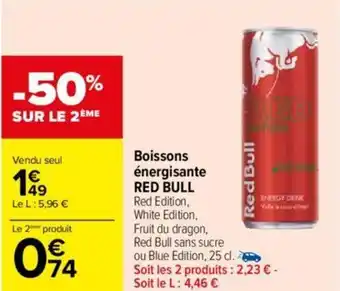 Carrefour Boissons énergisante RED BULL offre