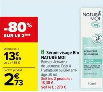 Carrefour Sérum visage Bio NATURÉ MOI offre