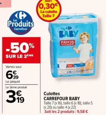 Carrefour Culottes CARREFOUR BABY offre