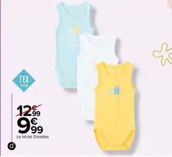 Carrefour Le lot de 3 bodies offre