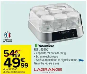 Carrefour Yaourtière offre
