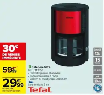 Carrefour Cafetière filtre offre