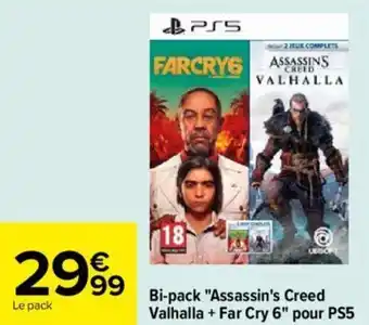 Carrefour Bi-pack "Assassin's Creed Valhalla + Far Cry 6" pour PS5 offre