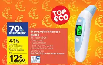 Carrefour Thermomètre infrarouge MEDEK offre