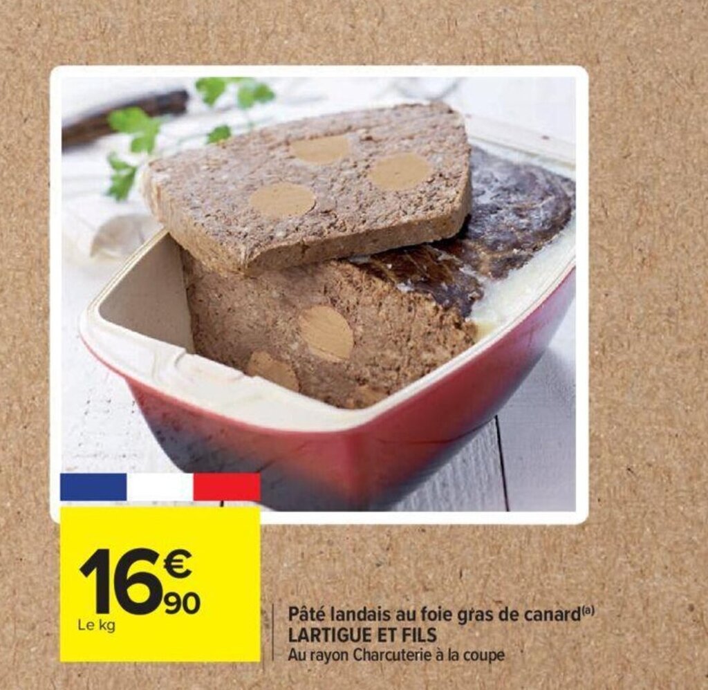 Promo Pâté landais au foie gras de canard(a) LARTIGUE ET FILS chez