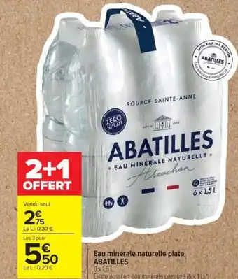 Carrefour Eau minérale naturelle plate ABATILLES offre