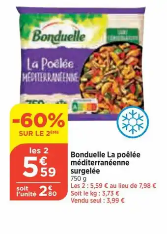 Bi1 Bonduelle La poêlée méditerranéenne surgelée 750 g offre