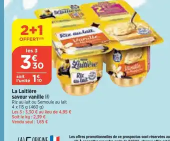 Bi1 La Laitière saveur vanille (A) offre