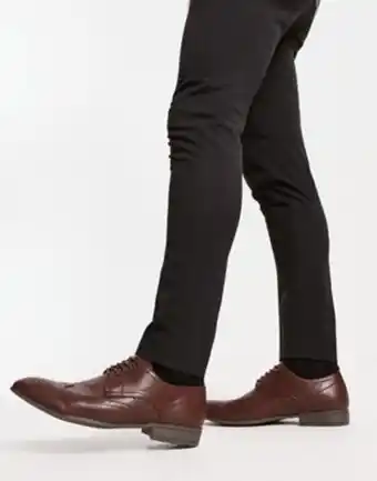 New look - chaussures richelieu unies - marron foncé