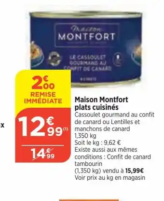 Bi1 Maison Montfort plats cuisinés offre