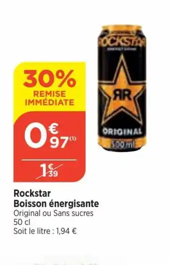 Bi1 Rockstar Boisson énergisante Original ou Sans sucres 50 cl offre
