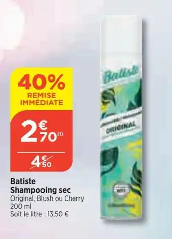 Bi1 Batiste Shampooing sec Original, Blush ou Cherry offre